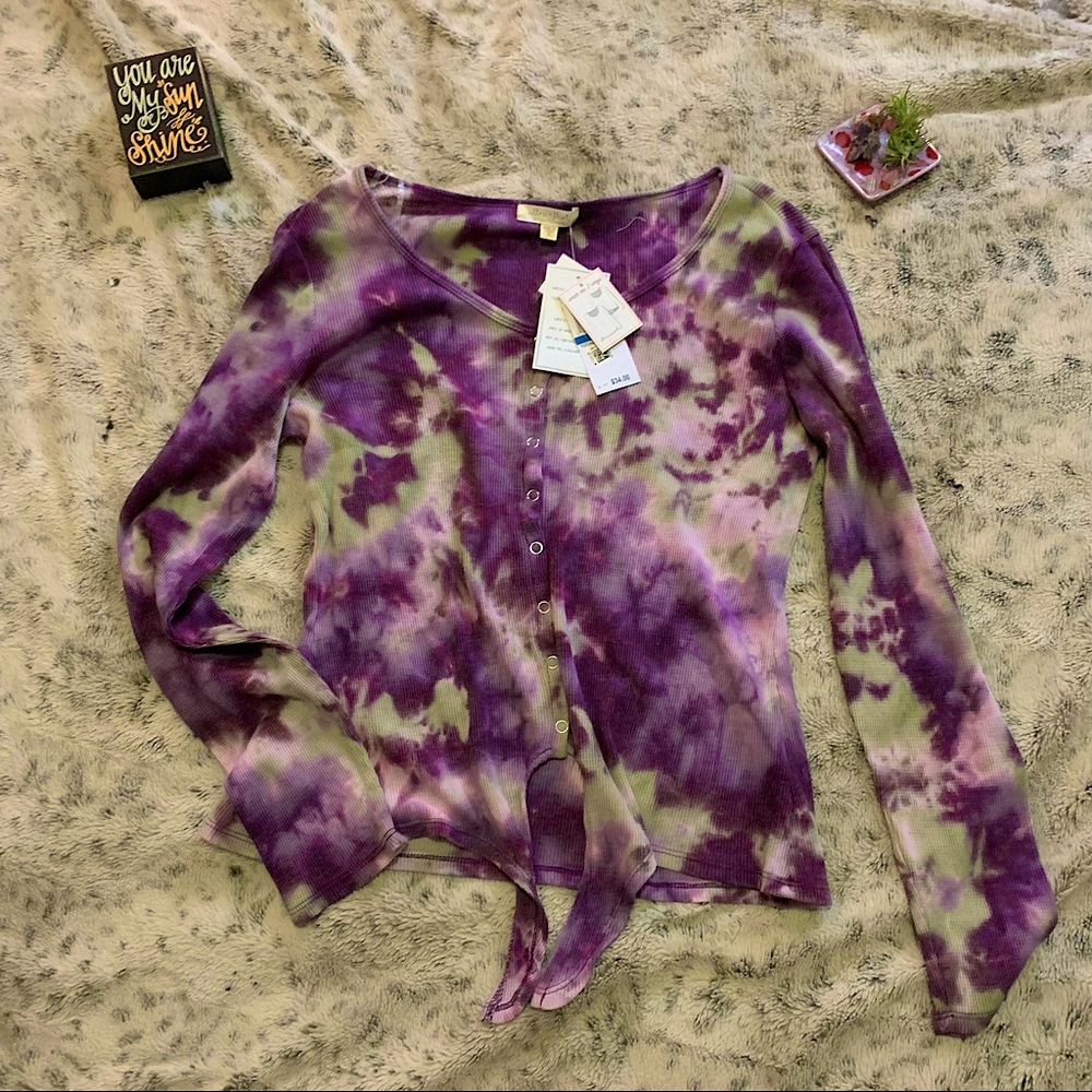 NWT | Ultra Flirt Tie Dyed Waffle Tee | Size XL